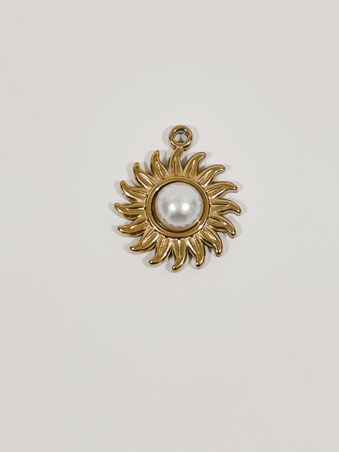 Golden Pearl Sun Charm