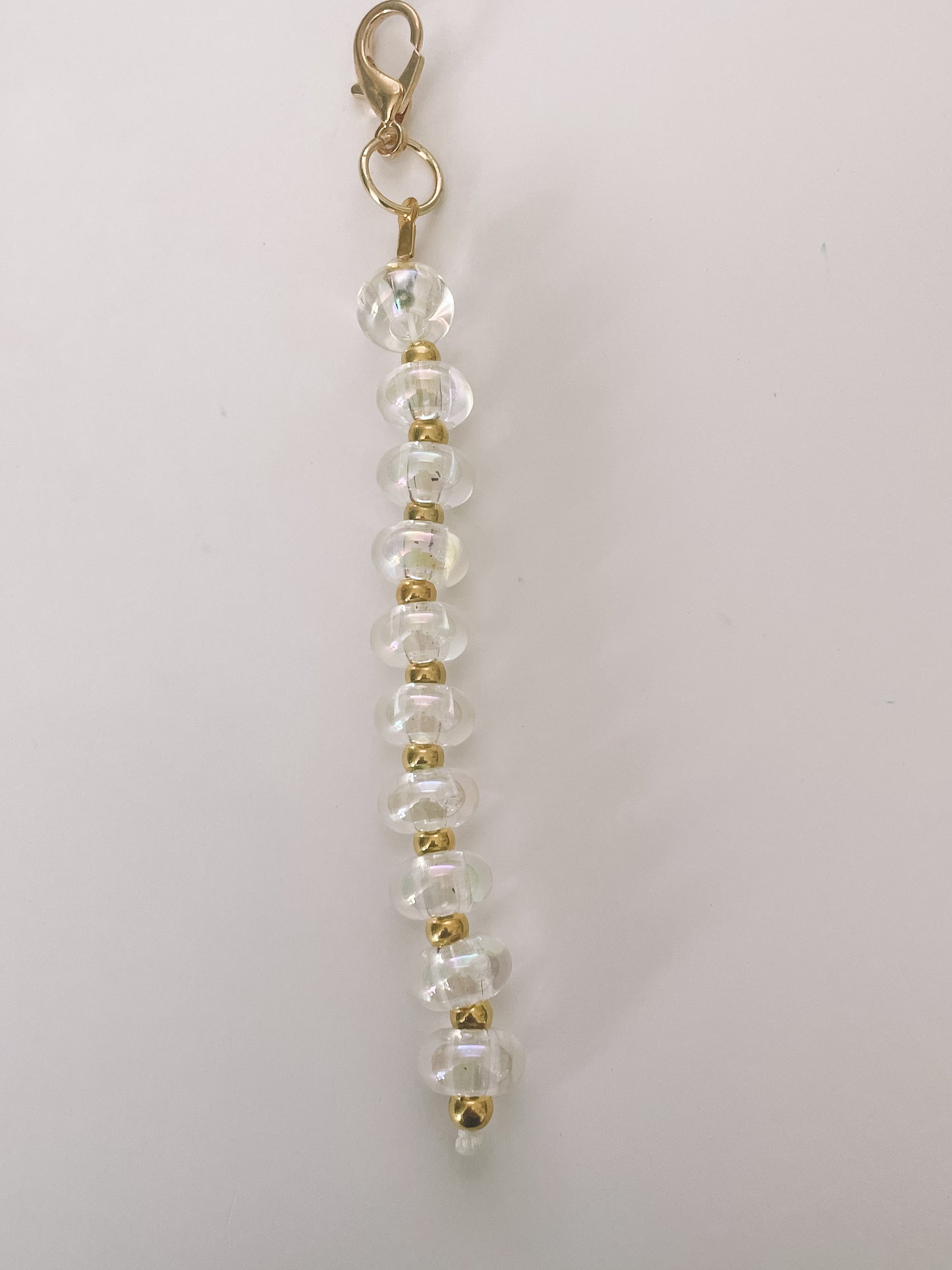 Clear Beaded Bag Charm