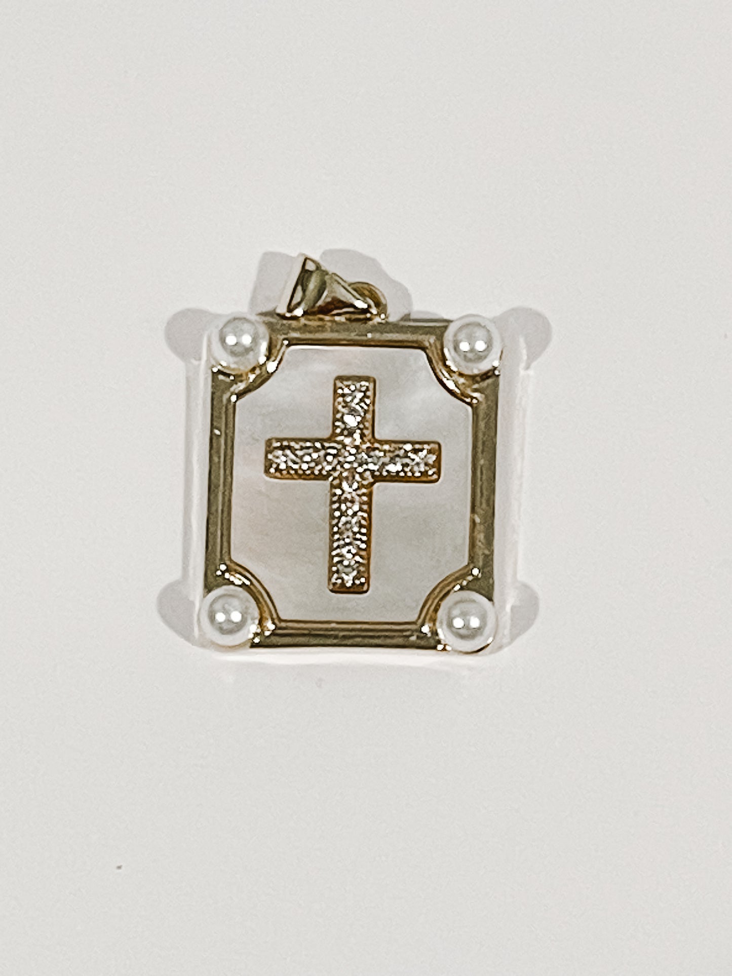 Pearl Cross Charm